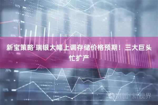 新宝策略 瑞银大幅上调存储价格预期！三大巨头忙扩产